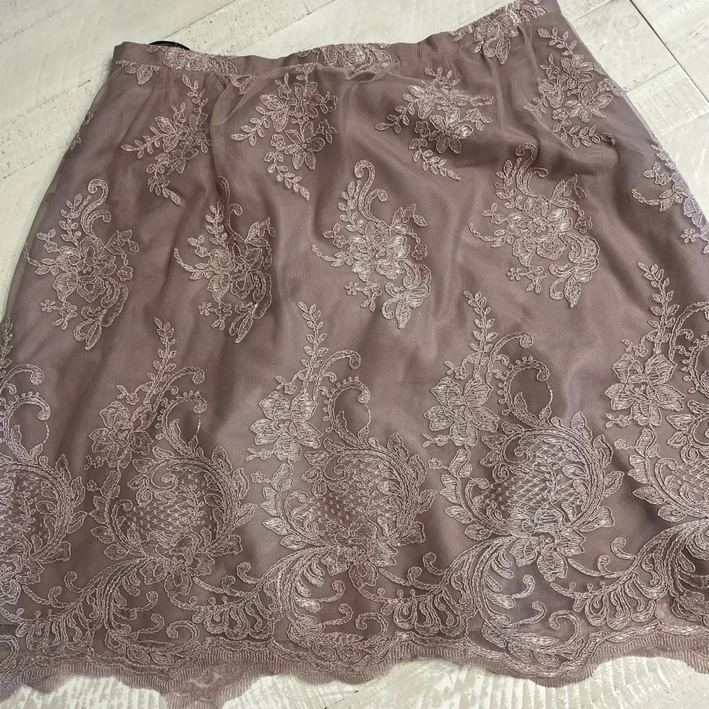 Elegant Lace Embroidered Jenny Yoo Skirt - Purple